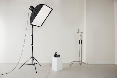 lighting property on a stand in a room